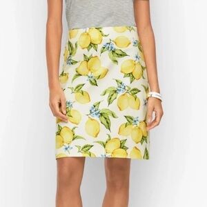 🔆 Talbots Lemon Blossom Canvas A-Line Skirt Size 2p